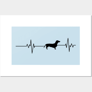 Dachshund Love Heartbeat Design for Dog Lovers Posters and Art